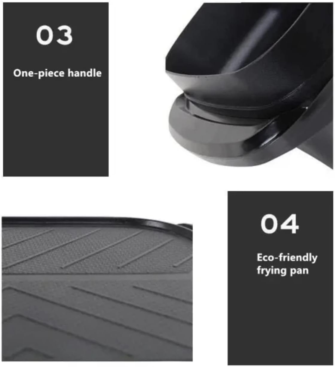 Electric 2 in 1 Grill with Shabu Shabu Hot Pot. Multifunctional Indoor Teppanyaki Korean BBQ Capacity for 2-5 People