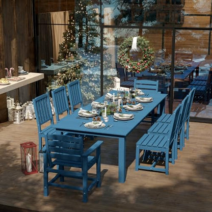 Patio Kingdom 9-Piece Outdoor Dining Set for 8, Navy Blue