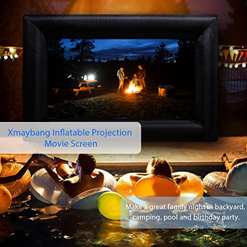 Xmaybang 18ft Inflatable Movie Projector Screen, Outdoor Projector Screen, Front/Rear Projection, Including Blower, Pedestal, Straps and Storage Bag