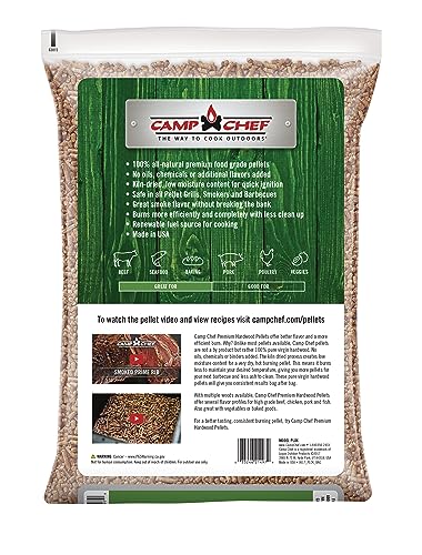 Camp Chef Oak Flavor 100% All-Natural Wood Pellets for Smokers and Pellet Grills, Smoke, Bake, Roast, Braise and BBQ, 20 lb. Bag