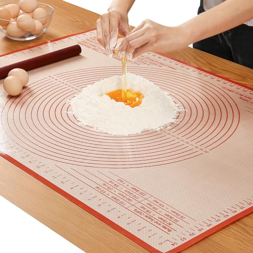 Silicone Pastry Mat 36x24 Inch Nonstick Baking Mat -Perfect for Dough, Pastry, Dough Rolling, Kneading Board, Pie Crust, Fondant, Pasta/Pizza, Kitchen Counter Mat