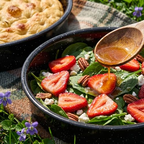 3-Pack Enamel Roasting Pan Set Round Deep Baking Pans Oven Trays10"/12"/14" Cake Pans High Performance Non-Toxic Pizza Pan Cookie Baking Sheets Oven Trays For Cooking Merry Christmas Gift for Mom