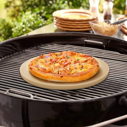 Unicook Round Pizza Stone 10.25 Inch, Small Bread Baking Stone for Oven Grill, Perfect Size for Baking Crisp Crust Personal Pizza, Bread, Cookies and More