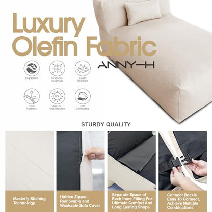 Dineli Modern ANNY-H Lounge Chair Outdoor Bed Lounger Outdoor Couch Sofa