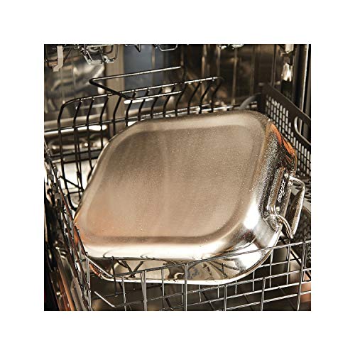 All-Clad Specialty Stainless Steel Large Roaster with Nonstick Rack 13x16 Inch Oven Broiler Safe 500F Roaster Pan, Pots and Pans, Cookware Silver