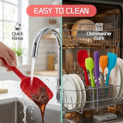 Kodreat 5 Pieces Silicone Spatula Set BPA Free Non Stick Rubber Spatula Heat Resistant Set Ideal for Baking Cooking Mixing Dishwasher Safe Kitchen Tools Multicolor