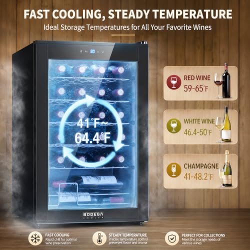 BODEGA COOLER 24 Bottle Wine Cooler, Wine Fridge for Office, Kitchen & Bar
