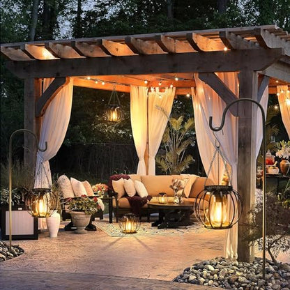 KOOPER Solar Lanterns Outdoor Waterproof, Upgraded Metal Hanging Solar Lights Outdoor Lanterns, Brighter Auto On/Off Outdoor Hanging Lantern for Yard Patio Pathway Porch Garden Decor 2 Pack