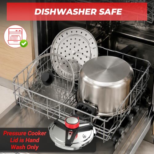 3-In-1 304 Stainless Steel Pressure Cooker 13 Quart: [Save 70% Time], New