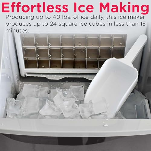 FRIGIDAIRE EFIC452-SS 40 Lbs Extra Large Clear Maker, Stainless Steel, Makes Square Ice