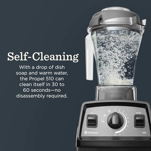 Vitamix Propel Series 510 Blender with Three Blending Programs, Professional-Grade Blender for Smoothies and More, Stainless-Steel Blades, Self-Cleaning Kitchen Appliance, 48 Oz Container, White
