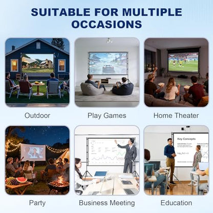 100inch Projector Screen and Stand,Outdoor and Indoor Projection Screen,16:9 4K HD Rear Front Movie Screen Portable with Carry Bag Wrinkle-Free Design for Home Theater 100inch