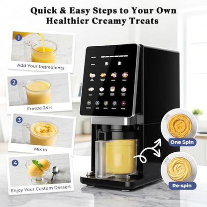 Ice Cream Maker Machine, 11-in-1 Frozen Dessert Machine with 3 Pints