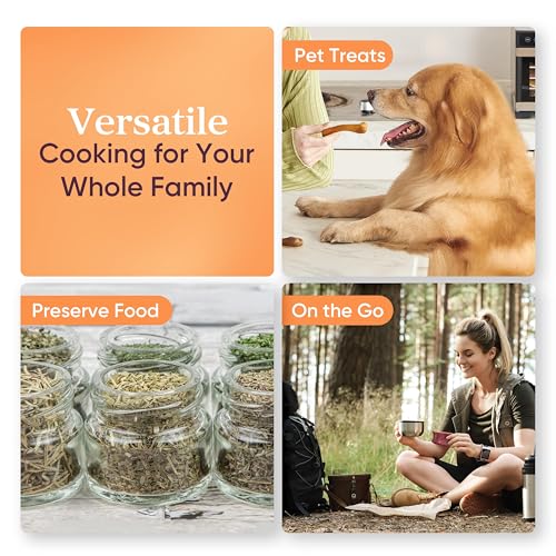 Cosori Food Dehydrator, Bigger Than 7 Trays with Large 6.5 ft² Drying Space, Stainless Steel Trays, 600W Faster Drying, 165°F Dehydrated Dryer for Jerky, Dog Treats, Herbs, Meat, Fruit, Yogurt, Silver