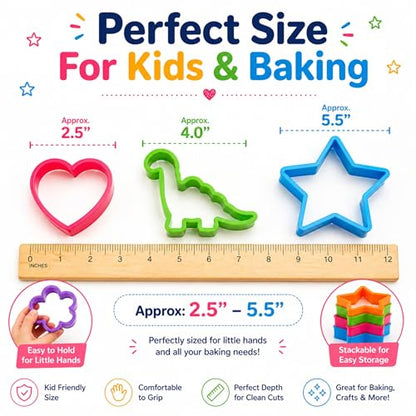 108PCS Shape Cookie Cutters Bulk – Big Plastic Baking Cookie Cutters Variety Pack for All Purpose, Alphabet Numbers Animals Hearts and Other Shapes for Baking Bento Box Bakeware Holiday Birthday Party