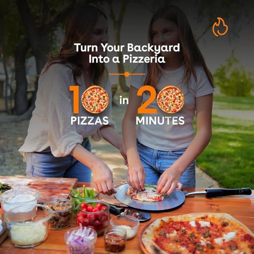 Stoke Wood Fired Outdoor Pizza Oven - Portable Stainless Steel Pizza Grill, Wood Pellet Outdoor Cooking Pizza Maker, Backyard Pizza Ovens For Authentic Stone Baked Pizzas - Black 13"inches
