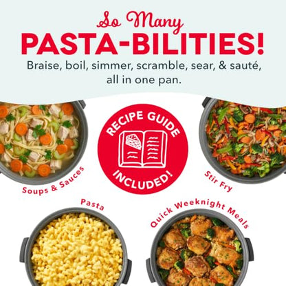 DASH Family Size Electric Skillet with Lid, 6-Quart Ceramic, Forged Iron