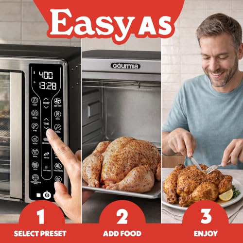 Gourmia Toaster Oven - 6-Slice Capacity, Digital Display, Stainless Steel