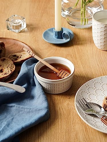 LE TAUCI Ramekins 6 oz, Ramiken for Creme Brulee, Lava Cake,Pudding, Souffle, Small Sauce Bowl,Ceramic Baking Dishes- 4 inch, Set of 4, Arctic White