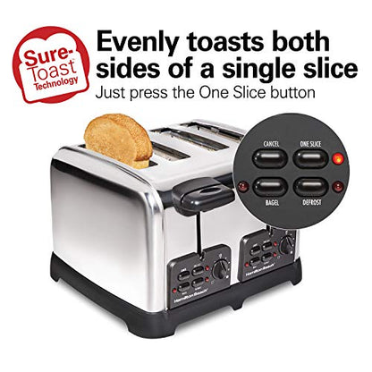 Hamilton Beach Retro 4 Slice Toaster With Sure-Toast Technology, Wide Slots