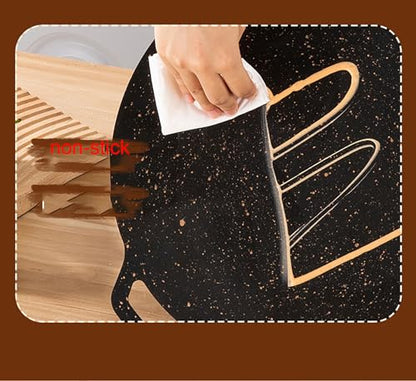 Thin Korean Grill Pan, 11 Inch Iron with Non-stick Coating Baking Tray on Heating Stove for Home, Party Travel and Outdoor (11.8 inch)