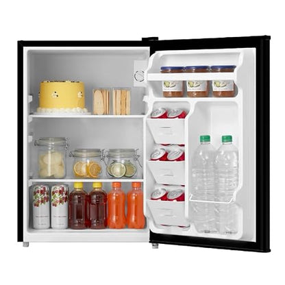 Emerson CR2700B-A Compact Refrigerator 2.7 Cu Ft, ENERGY STAR Mini Fridge with Adjustable Thermostat, Reversible Door, Glass Shelves, Manual Defrost, Black