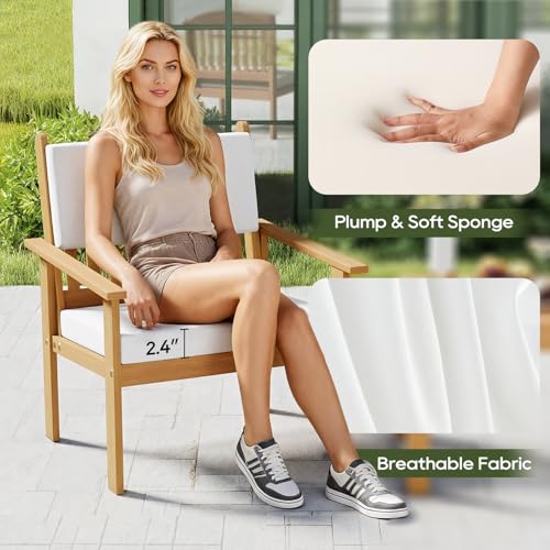 FDW 3-Piece Patio Furniture Set | Natural | Made of Acacia Wood