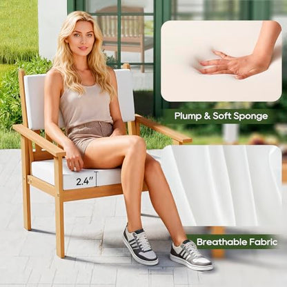FDW 3-Piece Patio Furniture Set | Natural | Made of Acacia Wood