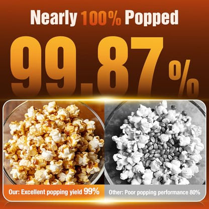 Popcorn Maker, 1200W Fast Hot Air Popper in 2 Minutes, Oil-Free Popcorn Popper, 4.5QT Large Capacity, Popcorn Machine for Home, Movie Nights, Family, Parties&World Cup, ETL Certified (White)