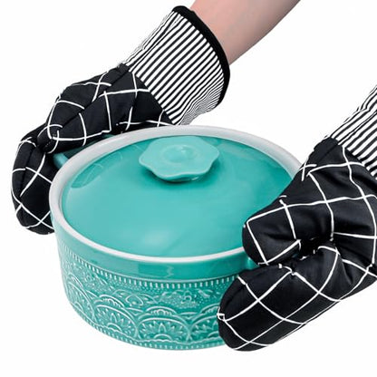 Elsjoy 2 Quart Round Ceramic Casserole Dish with Lid, 7.5 Inch Covered Casserole for Oven, Glazed Ceramic Baking Dish Vintage Bakeware for Kitchen, Turquoise