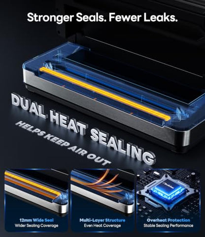 98kPa Smart Vacuum Sealer with FreshTrack Label Printing & Food Manager App