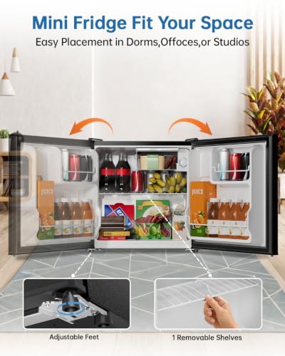 Frostorm 1.6 Cu Ft Mini Fridge with Freezer, Single Door Upright Freezer