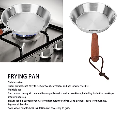 Hapivida Mini Stainless Steel Frying Pan, 6in/16cm Skillet Non Stick Egg Pan Gas Cooktops Induction Cooking Pan