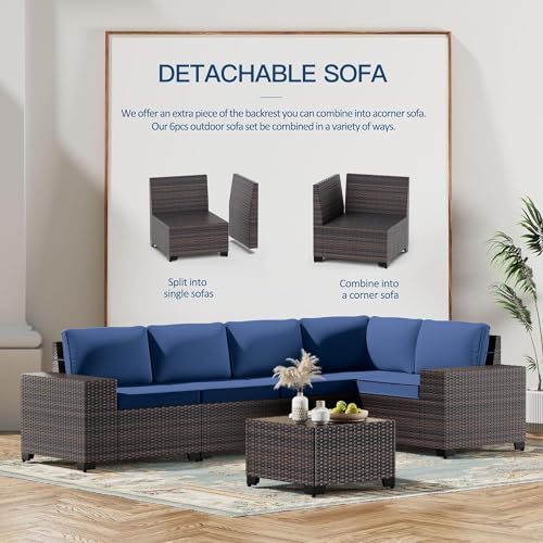 Kullavik 12 Piece Patio Furniture Set, Outdoor Wicker Sectional Sofa