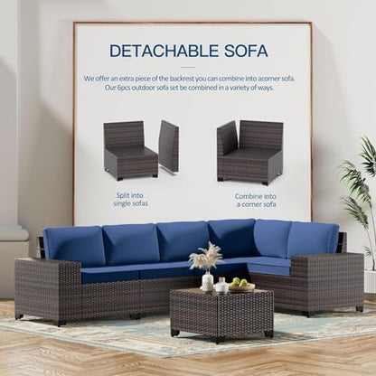 Kullavik 12 Piece Patio Furniture Set, Outdoor Wicker Sectional Sofa