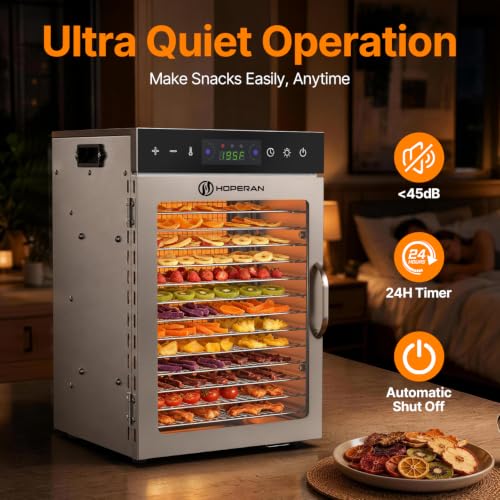 HOPERAN 14 Tray Food Dehydrator Machine for Jerky, Fruit, Herb & Dog Treats