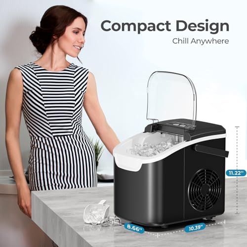 Antarctic Star Countertop Ice Maker Machine, 26Lbs/Day Fastest 6‑Min Ice
