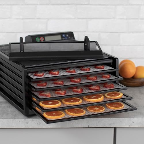 Excalibur 3548CDB Electric Food Dehydrator Features Adjustable Thermostat and Digital 48-Hour Timer Faster and Efficient Drying, 5-Tray, Black