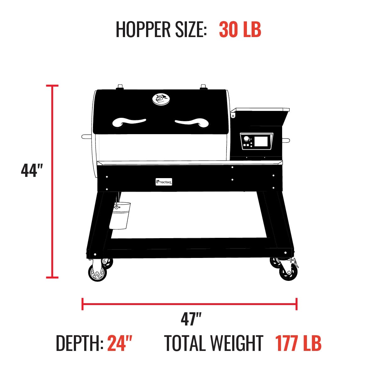 recteq Pellet Smoker Grill Deck Boss 800, Electric Pellet Smoker, Outdoor Grills & Smokers, Wi-Fi-Enabled BBQ Grill