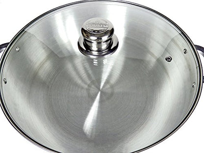Uniware Aluminum Heavy Gauge Caldero Dutch Oven With Glass Lid,Silver (10 QT)