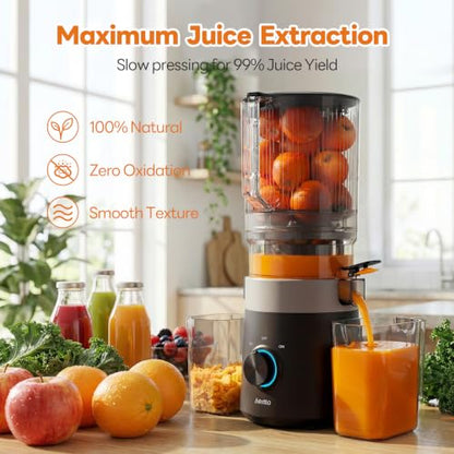Aeitto 3-in-1 Juicer Machines, 6.0" Wide Mouth, Mesh-Free Easy to Clean