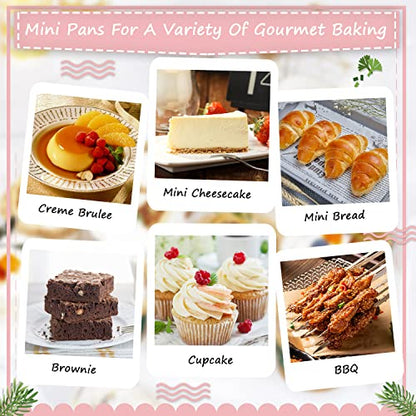 LNYZQUS Mini Cake Pans with Lids 100 Pack,Individual Foil Baking Tins,Disposable Mini Loaf Pans Small Cakes Tin Cupcake Containers for Bake Sale Wedding-White,6.8oz