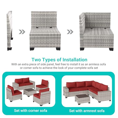 Outdoor Patio Furniture Set PE Wicker Rattan Outdoor Sectional Sofa