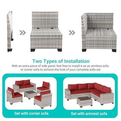 Outdoor Patio Furniture Set PE Wicker Rattan Outdoor Sectional Sofa