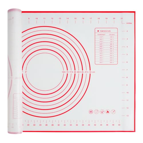 Silicone Baking Mat, 16" x 24" - Non-Slip Pastry Mat for Rolling Dough, Pie Crust & Fondant, Oven Liner with Measurement