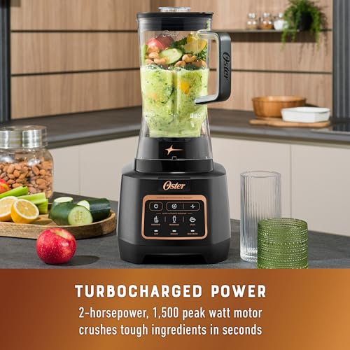 Oster Extreme Mix Blender, 1500-Watt High-Speed Countertop Blender with 64oz Jar & Auto Programs, Perfect for Smoothies, Milkshakes, Salsa