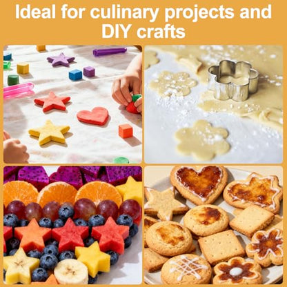 HIWRBDTI 30PCS Mini Cookie Cutters Shapes Set with Box for Kids, Small Stainless Steel Star Triangle Cookie Cutter Variety Pack, for Tiny Polymer Clay, Fruit