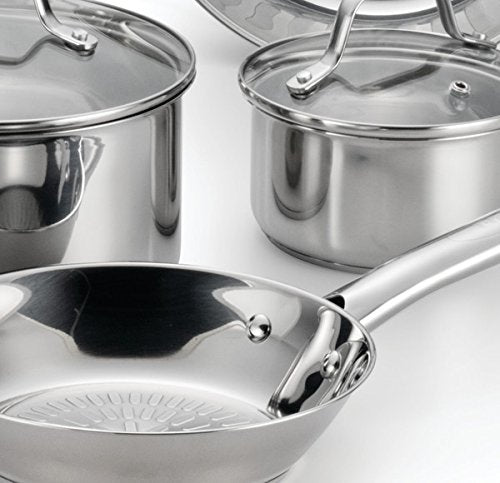 T-fal Performa Stainless Steel Cookware Set 12 Piece Induction Oven Broiler Safe 500F Pots and Pans, Dishwasher Safe Silver