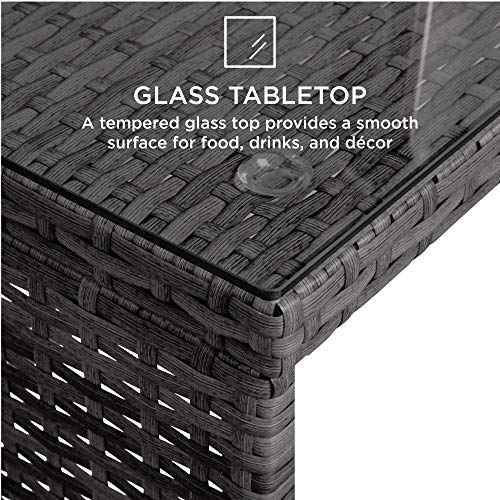 Best Choice Products 4-Piece Outdoor Wicker Patio Conversation Furniture Set for Backyard w/Coffee Table, Seat Cushions - Gray/Cream