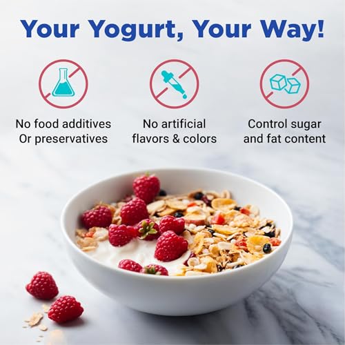 Ultimate Probiotic Yogurt Maker with Adjustable Time & Temperature Control, Make Trillions of Probiotics for Better Gut Health, Two 1-Quart Containers for Larger Batches, UNLIMITED LIFETIME WARRANTY